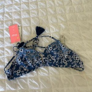 Maaji Navy Floral Bikini Top